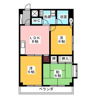 第2錦生コーポ【4階】の間取り