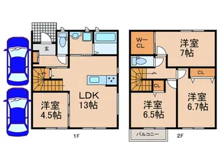 福岡県久留米市東合川3【一戸建】の間取り