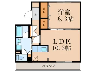 【エイブル管理】アビタシオン清水【6階】の間取り