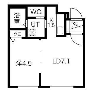 エヴァンスコート南3条【1階】の間取り