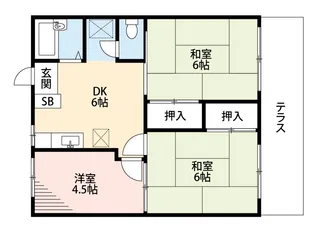 ジョイフル芝山【1階】の間取り
