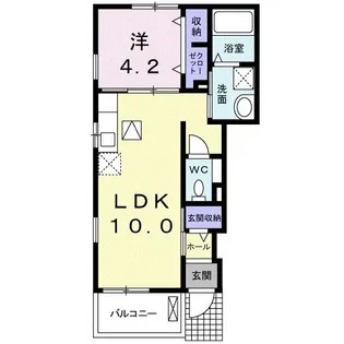 アヴェニューM 壱番館【1階】の間取り