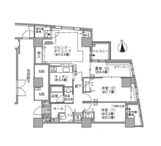 アクティ汐留【27階】の間取り