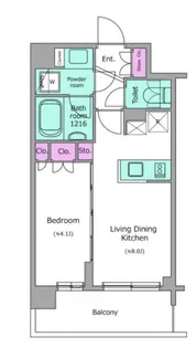 ドゥーエ菊川【1階】の間取り