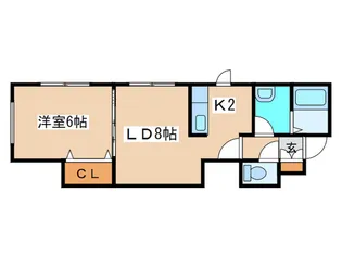 レストヒルズ白石駅B棟【2階】の間取り