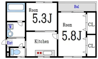 ハイム皆川【1階】の間取り