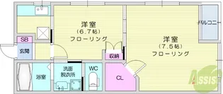 エスベランサ鈎取【2階】の間取り
