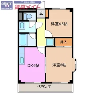 リンピア桜橋【2階】の間取り