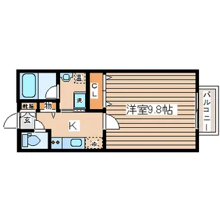 コージーコート北仙台【1階】の間取り