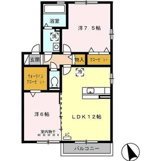 グランモアII B棟【2階】の間取り