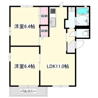 アインスハイツ小谷【1階】の間取り