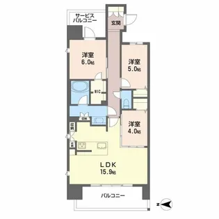 レーベン熊本駅レクシア【14階】の間取り