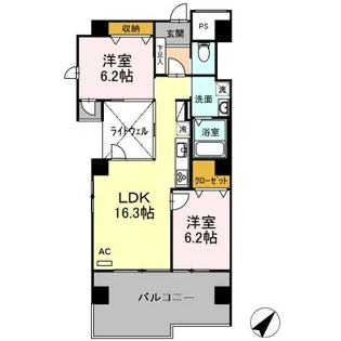 イーストタウン和【2階】の間取り