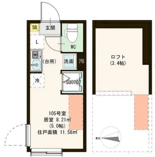 Pere Noel 鷺ノ宮(ペールノエルサギノミヤ)【1階】の間取り