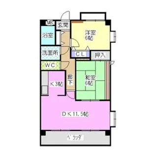 スカイコート21【2階】の間取り