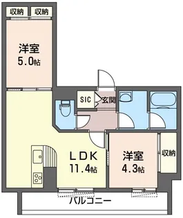 イーリス【1階】の間取り