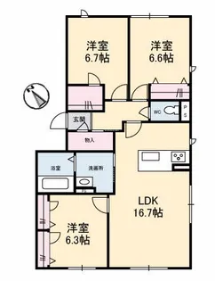 モナローム シェリー【1階】の間取り