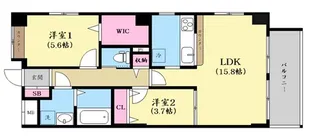 【RC造・犬飼育可・駅徒歩2分】 MALULANI(マルラニ)【5階】の間取り