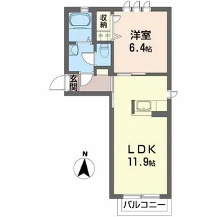 フラッツ・モアナ【1階】の間取り