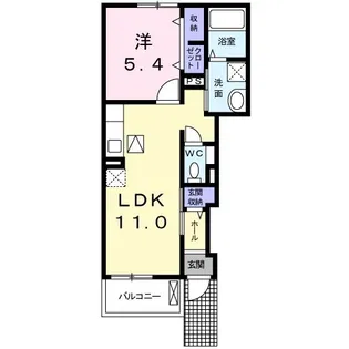 プランドル岸和田II【1階】の間取り