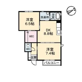 パインデュー A棟【1階】の間取り