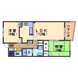 愛美住(アイビス)横川【7階】の間取り