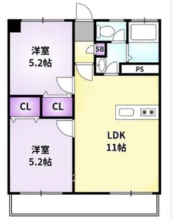 千本杉コーポ【4階】の間取り