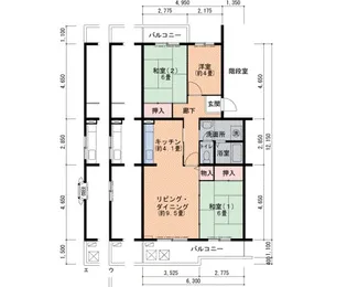 鹿の子台北ハイツ【4階】の間取り