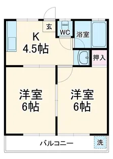 鹿島ハイツA【2階】の間取り