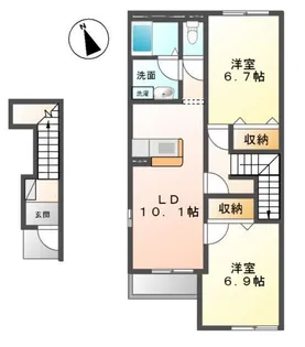 アンレーヴ(UN REVE)【2階】の間取り