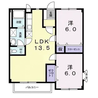 ファミーユ熊ノ前B【2階】の間取り