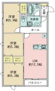 ウィステリアガーデン旭が丘【1階】の間取り