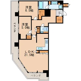 プラウドタワー名古屋錦【12階】の間取り