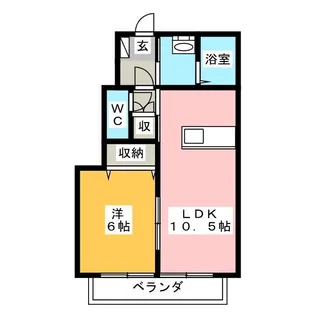 メリー・ベル C棟【1階】の間取り