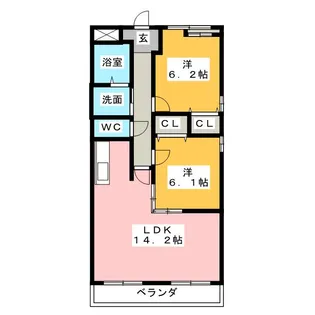 カーサ犬山II【2階】の間取り