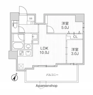 ラヴィエール三ノ輪【9階】の間取り