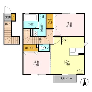 プレシュ アモール A【2階】の間取り