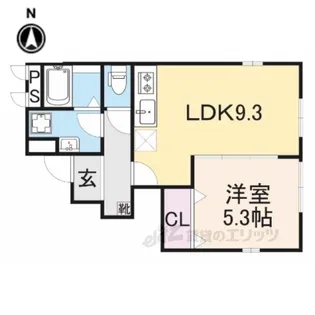 アスピリア天理【1階】の間取り