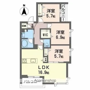 GRANFIORE MOLLIS【3階】の間取り