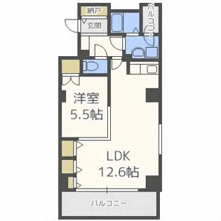 レジデンスカープ札幌【14階】の間取り