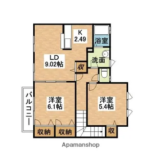 ジェンティーレC棟【2階】の間取り