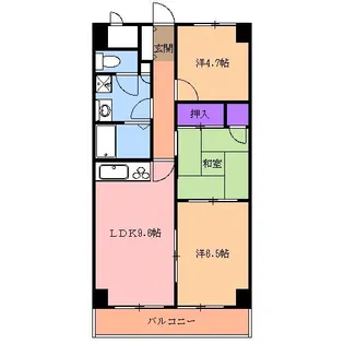 マンション桜【1階】の間取り