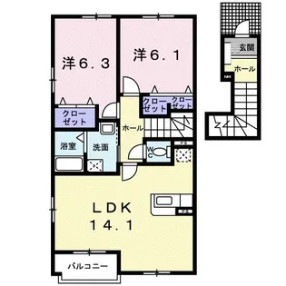 フローリア漣4号館【2階】の間取り
