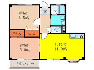 キ-プロハイツ2【2階】の間取り