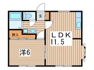 ヒルタハイツ5【1階】の間取り