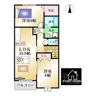 カンパーニュメゾン風雅B【2階】の間取り