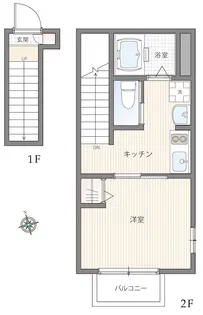 ミハス八幡山【2階】の間取り