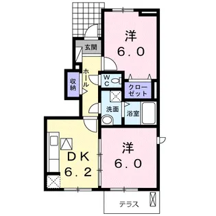 ワンプラム・K【1階】の間取り