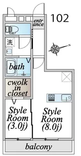 セジュール千間台【1階】の間取り