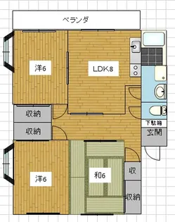 アグリーン勝又【1階】の間取り